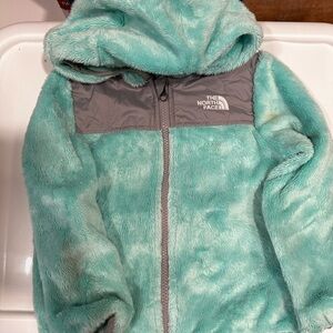 North Face 3T Teal Fleece Hooded Jacket